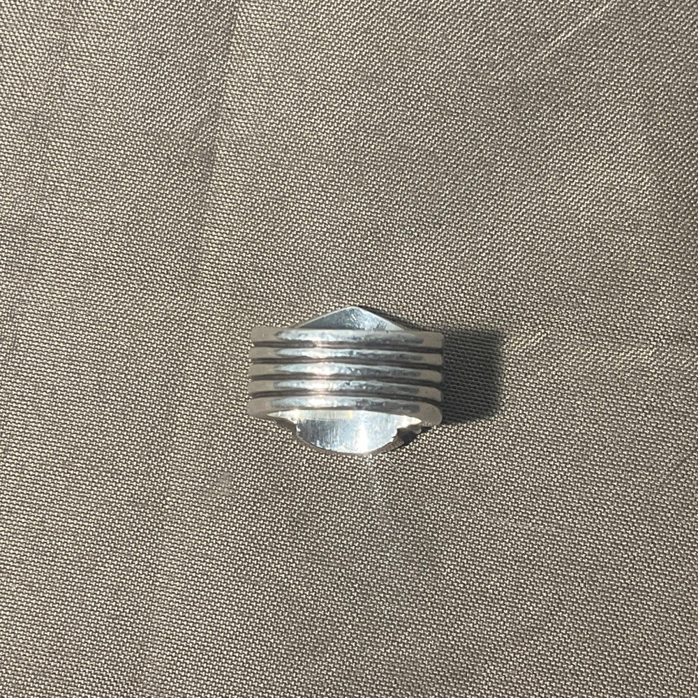 Silver Monogram Shield Ring - Picture 5 of 5
